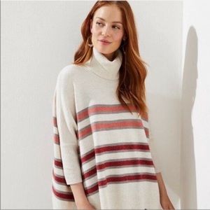LOFT striped poncho sweater
